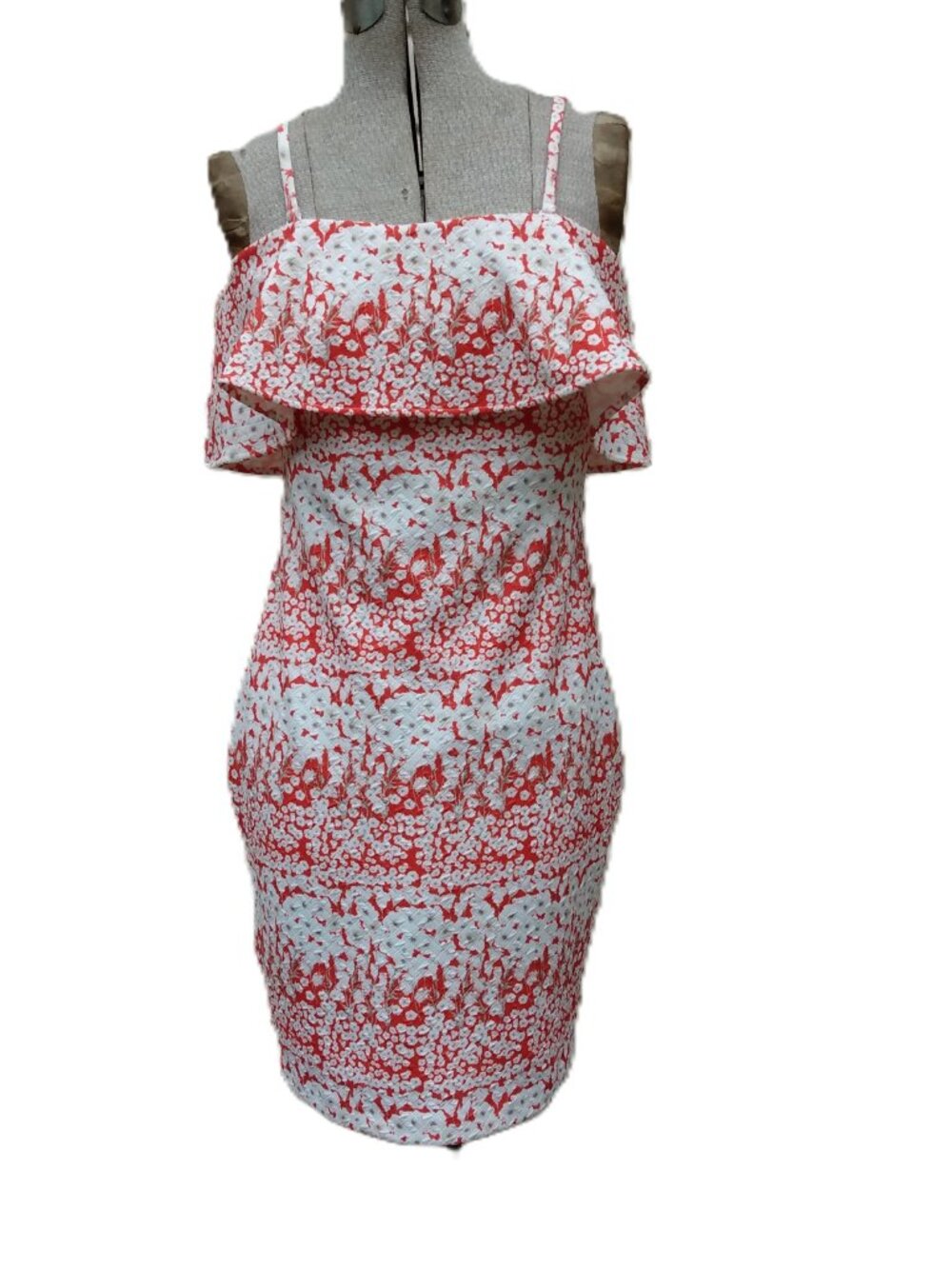 Flounce Ruffle Dress by Guess Los Angeles Size 6 Bodycon - Picture 4 of 13